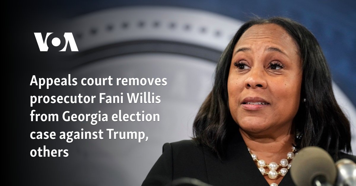 Appeals court removes prosecutor Fani Willis from Georgia election case against Trump, others
