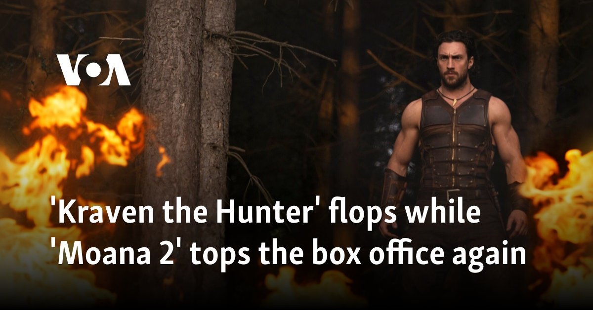 'Kraven the Hunter' flops while 'Moana 2' tops the box office again
