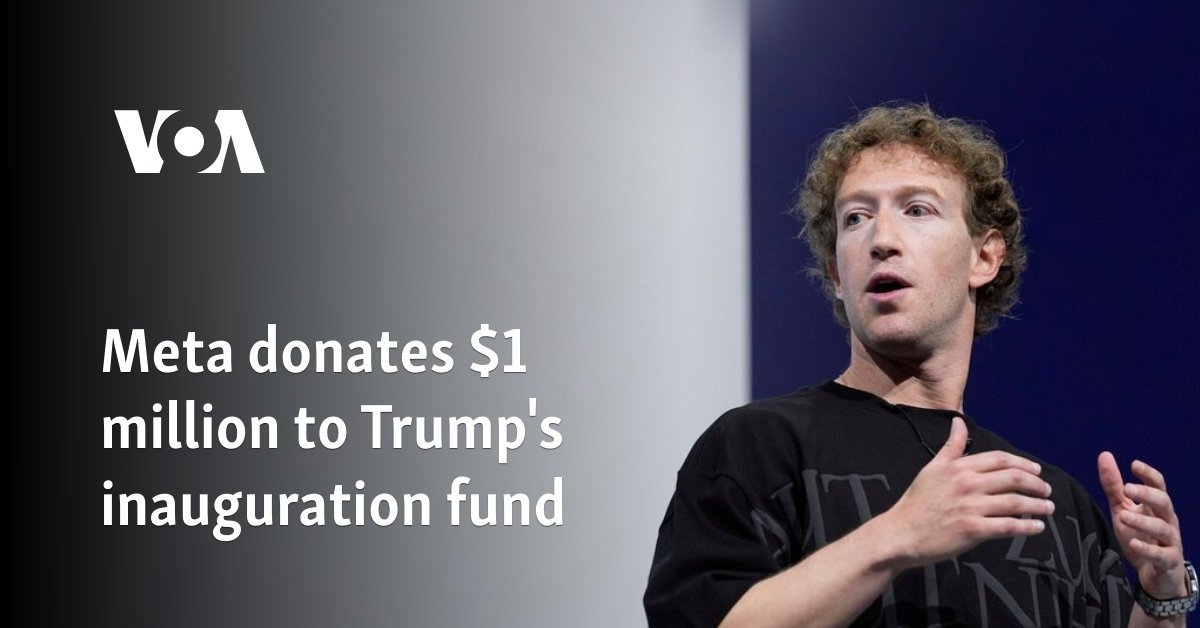 Meta donates $1 million to Trump's inauguration fund
