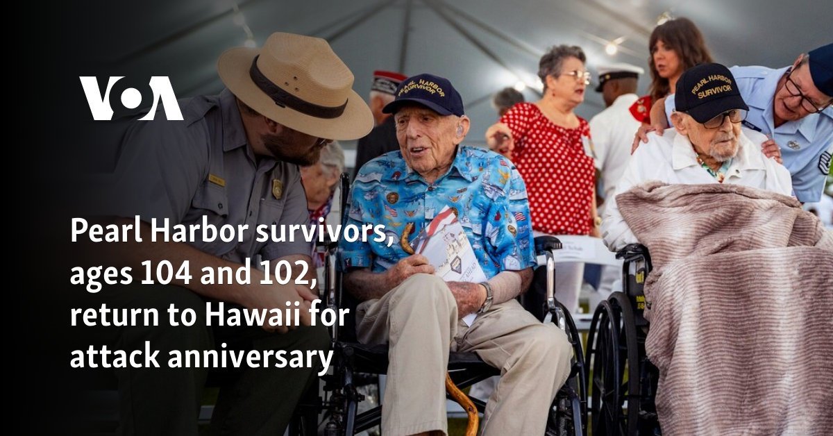 Pearl Harbor survivors, ages 104 and 102, return to Hawaii for attack anniversary
