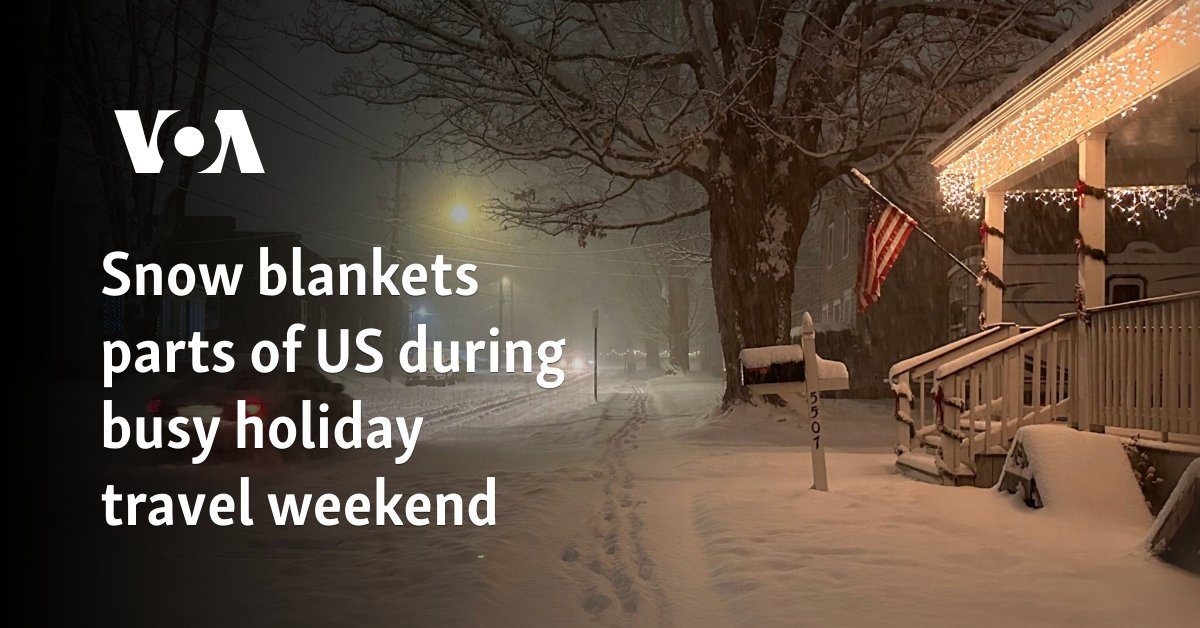 Snow blankets parts of US during busy holiday travel weekend
