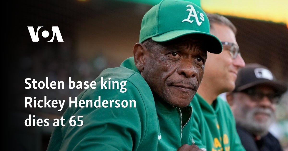 Stolen base king Rickey Henderson dies at 65
