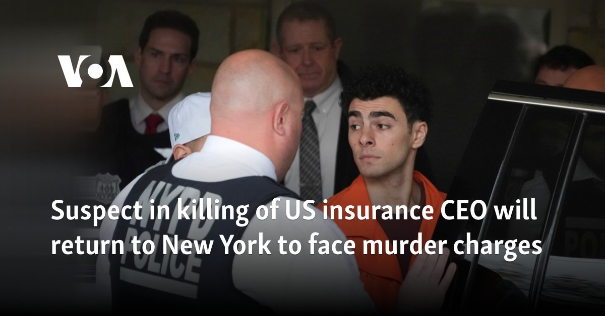 Suspect in killing of US insurance CEO will return to New York to face murder charges