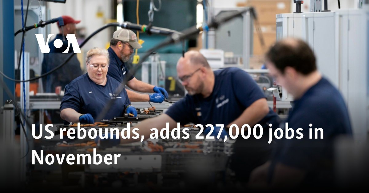 US rebounds, adds 227,000 jobs in November
