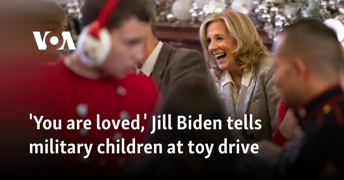 'You are loved,' Jill Biden tells military children at toy drive