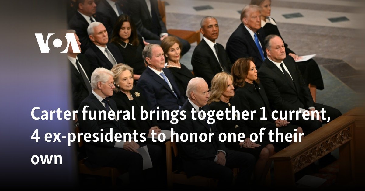 Carter funeral brings together 1 current, 4 ex-presidents to honor one of their own
