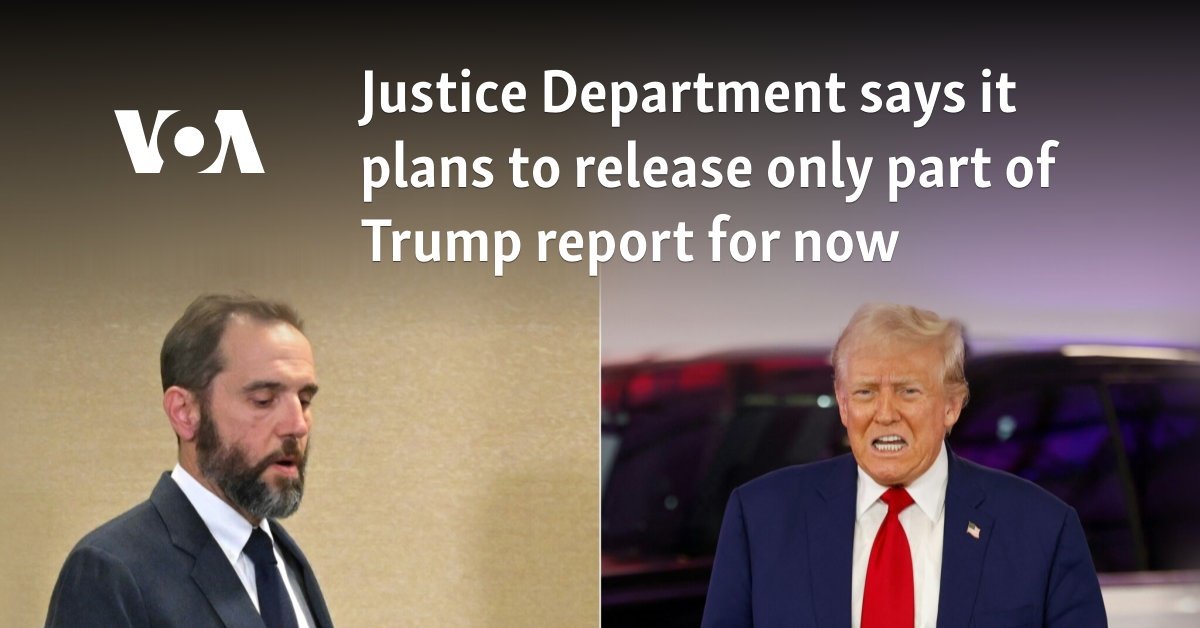 Justice Department says it plans to release only part of Trump report for now
