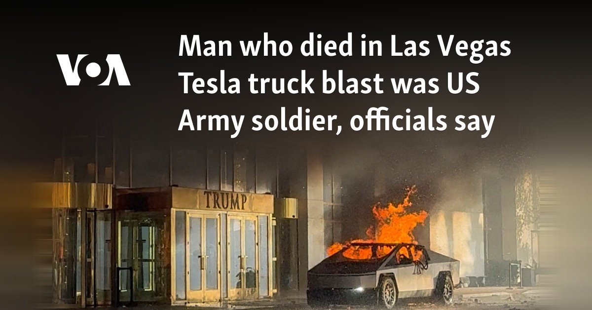 Man who died in Las Vegas Tesla truck blast was US Army soldier, officials say
