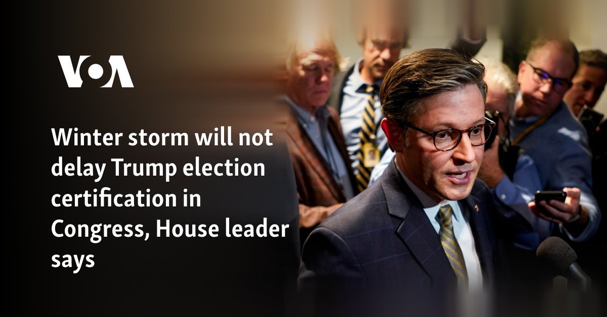 Winter storm will not delay Trump election certification in Congress, House leader says
